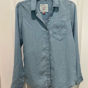 Juniors LS Jean button down shirt, super soft Sz S